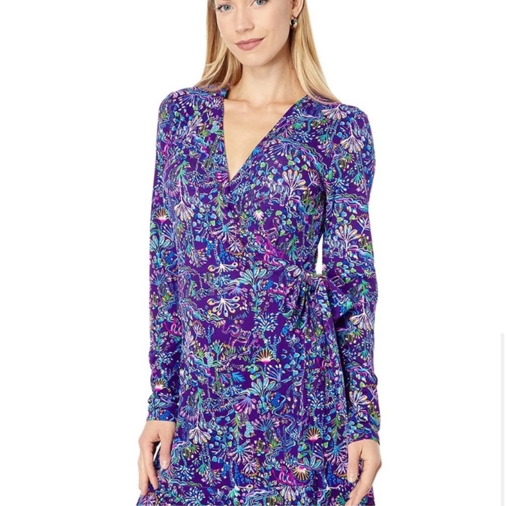 Lilly Pulitzer Rilla long sleeve romper in Purple Berry Colony Conga NWOT